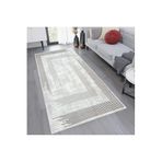Rovigo Dijital Baskı Yıkanabilir Kaymaz Taban Salon Halısı Ve Yolluk RVG0752, Gri, 80 x 150