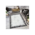 Rovigo Dijital Baskı Yıkanabilir Kaymaz Taban Salon Halısı Ve Yolluk RVG0768, Siyah, 80 x 150