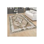 Rovigo Dijital Baskı Yıkanabilir Kaymaz Taban Salon Halısı Ve Yolluk RVG0773, Kahverengi, 80 x 150