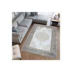 Rovigo Dijital Baskı Yıkanabilir Kaymaz Taban Salon Halısı Ve Yolluk RVG0774, Gri, 80 x 150