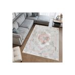 Rovigo Dijital Baskı Yıkanabilir Kaymaz Taban Salon Halısı Ve Yolluk RVG0776, Pembe, 100 x 200