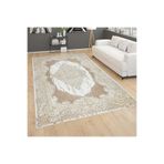 Rovigo Dijital Baskı Yıkanabilir Kaymaz Taban Salon Halısı Ve Yolluk RVG0781, Kahverengi, 120 x 160