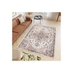 Rovigo Dijital Baskı Yıkanabilir Kaymaz Taban Salon Halısı Ve Yolluk RVG0796, Bej, 50 x 80