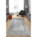 Rovigo Dijital Baskı Yıkanabilir Kaymaz Taban Salon Halısı Ve Yolluk RVG0812-FNL21, Gri, 100 x 200