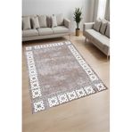 Rovigo Dijital Baskı Yıkanabilir Kaymaz Taban Salon Halısı Ve Yolluk RVG0819-FNL29, Kahverengi, 100 x 200