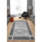 Rovigo Dijital Baskı Yıkanabilir Kaymaz Taban Salon Halısı Ve Yolluk RVG0820-FNL30, Gri, 100 x 150