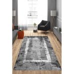 Rovigo Dijital Baskı Yıkanabilir Kaymaz Taban Salon Halısı Ve Yolluk RVG0828-FNL38, Gri, 160 x 230