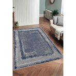 Rovigo Dijital Baskı Yıkanabilir Kaymaz Taban Salon Halısı Ve Yolluk RVG0834-FNL44, Mavi, 100 x 150