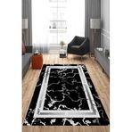 Rovigo Dijital Baskı Yıkanabilir Kaymaz Taban Salon Halısı Ve Yolluk RVG0838-FNL48, Siyah, 160 x 230