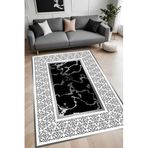 Rovigo Dijital Baskı Yıkanabilir Kaymaz Taban Salon Halısı Ve Yolluk RVG0853-FNL63, Siyah, 100 x 400