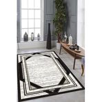 Rovigo Dijital Baskı Yıkanabilir Kaymaz Taban Salon Halısı Ve Yolluk RVG0868-FNL78, Siyah, 120 x 160