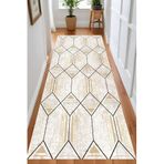 Rovigo Dijital Baskı Yıkanabilir Kaymaz Taban Salon Halısı Ve Yolluk RVG0872-FNL82, Sarı, 160 x 230
