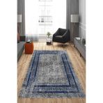 Rovigo Dijital Baskı Yıkanabilir Kaymaz Taban Salon Halısı Ve Yolluk RVG0897-FNL113, Mavi, 160 x 230