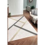 Rovigo Dijital Baskı Yıkanabilir Kaymaz Taban Salon Halısı Ve Yolluk RVG0900-FNL115, Bej, 100 x 200