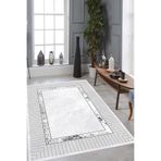 Rovigo Dijital Baskı Yıkanabilir Kaymaz Taban Salon Halısı Ve Yolluk RVG0904-FNL119, Gri, 80 x 400