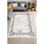Rovigo Dijital Baskı Yıkanabilir Kaymaz Taban Salon Halısı Ve Yolluk RVG0940-FNL175, Gri, 100 x 200