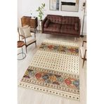 Rovigo Dijital Baskı Yıkanabilir Kaymaz Taban Salon Halısı Ve Yolluk RVG0949-FNL198, Bej, 80 x 400