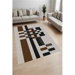 Rovigo Dijital Baskı Yıkanabilir Kaymaz Taban Salon Halısı Ve Yolluk RVG0953-FNL202, Kahverengi, 80 x 300
