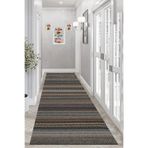 Rovigo Dijital Baskı Yıkanabilir Kaymaz Taban Salon Halısı Ve Yolluk RVG0960-FNL209, Kahverengi, 80 x 200