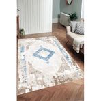Rovigo Dijital Baskı Yıkanabilir Kaymaz Taban Salon Halısı Ve Yolluk RVG0964-FNL213, Mavi, 100 x 200