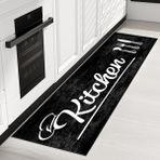 Rovigo Home Dijital Baskı Yıkanabilir Kaymaz Taban Mutfak Halısı RVG2041 - 100 x 150 cm - Siyah