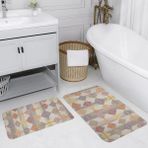 Rovigo Home Dijital Baskılı 2'li Banyo Paspas Takımı RVG5118 - Kahverengi - 60x50