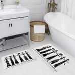 Rovigo Home Dijital Baskılı 2'li Banyo Paspas Takımı RVG5123 - Siyah - 60x50
