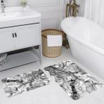 Rovigo Home Dijital Baskılı 2'li Banyo Paspas Takımı RVG5151 - Siyah