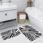 Rovigo Home Dijital Baskılı 2'li Banyo Paspas Takımı RVG5229-HS560 - Siyah