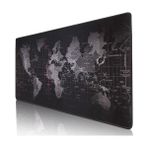 Rowen Dünya Haritalı Mouse Pad - 90 x 40CM - Siyah