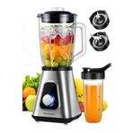 Rowenger 2in1 Inox 1.5lt Cam Hazneli Sürahili Smoothie Blender 600ml Kişisel Blender