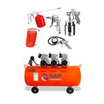 Rowermax Gap | 100 Lt Sessiz Ve Yağsız Hava Kompresörü 3 HP 5'Lİ Havalı Set