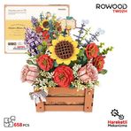 Rowood TW02H Çiçek Kutusu Wooden Bloom Box DIY Minyatür Maket Model Seti Ahşap 3D Wooden Puzzle 3D Model Kit Ahşap Maket