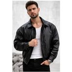 Rowsmen Vintage Erkek Oversize Siyah YENİ SEZON Deri Ceket