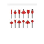 Rox 12 PARÇA FREZE UC TAKIMI AHSAP OYMA AGAC DELME CANTALI SET 6 MM