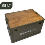 Rox Camping 0305 Katlanır Kamp Kutusu 83 Litre Yeşil PP Plastik ve Ahşap Malzeme ile Dayanıklı - 65x46.5x11