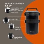 Rox Camping 2.2 Lt Yemek Termosu - Siyah - 2,2 lt