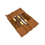 Rox Wood 0127 4 Parça Deri Çantalı Premium Iskarpela Seti