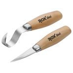 ROX Wood 153ROX184505 Ahşap Kaşık Kuksa Oyma Bıçağı Seti 2 Parça‎