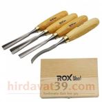 Rox Wood 4 Parça Ahşap Kutulu Ahşap Oyma İskarpela Seti