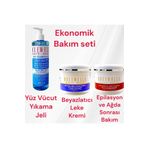 ROXEWELLA Beyazlatıcı Leke Kremi-Yüz Vücut Temizleme Jeli-Epilasyon ve Ağda sonrası Bakım 3'lü Ekonomik Set