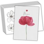 roxisha - 10'lu Paket Teşekkür Kartı + Baskılı Zarflar | Haşhaş | Kartpostal 10,4 x 14,8 cm | Teşekkür Kartonları Düğün, Doğum, Doğum Günü, Vaftiz, Parti, Komünyon, Emeklilik