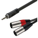 Roxtone Rx-k13603 3 Metre 3.5 Mm Stereo Pc-çift Xlr Erkek Hazır Kablo