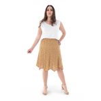 ROXXLEN Kadın Büyük Beden Julian Etek, Hardal, Örme, Tül, Düz, Kısa, Casual/Günlük, Regular, Rahat Kesim