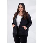 ROXXLEN Kadın Büyük Beden Kapüşonlu Kapitone İnce Mont, Siyah, Uzun Kol, Uzun, Belirtilmemiş, Casual/Günlük, Rahat Kesim