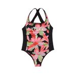 Roxy Active RG One Piece Kız Çocuk Mayo, 14, ERGX103207, ANTHRACITE THE MOVES FLORAL, Kız Çocuklar