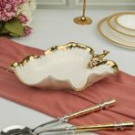 Roy King Albero Gold Yaprak Sunum Tabak 30X20CM - Beyaz