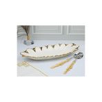 Roy Kıng Flora Gold Oval Derin Sunum Tabak 44*20*6 cm