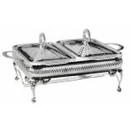 Roy King QA 41 38x26x18 cm Dikdörtgen 2'li Ayaklı Gümüş Fırın Kabı