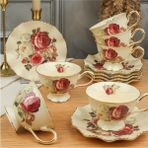 Roy King Rose 6'lı Çay Fincanı - Renkli